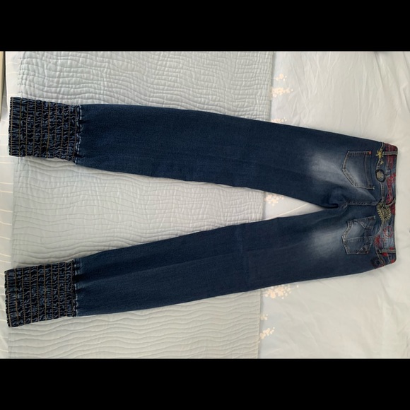 Desigual Size 28 Colorful Cuffed Blue Jeans - Picture 10 of 10